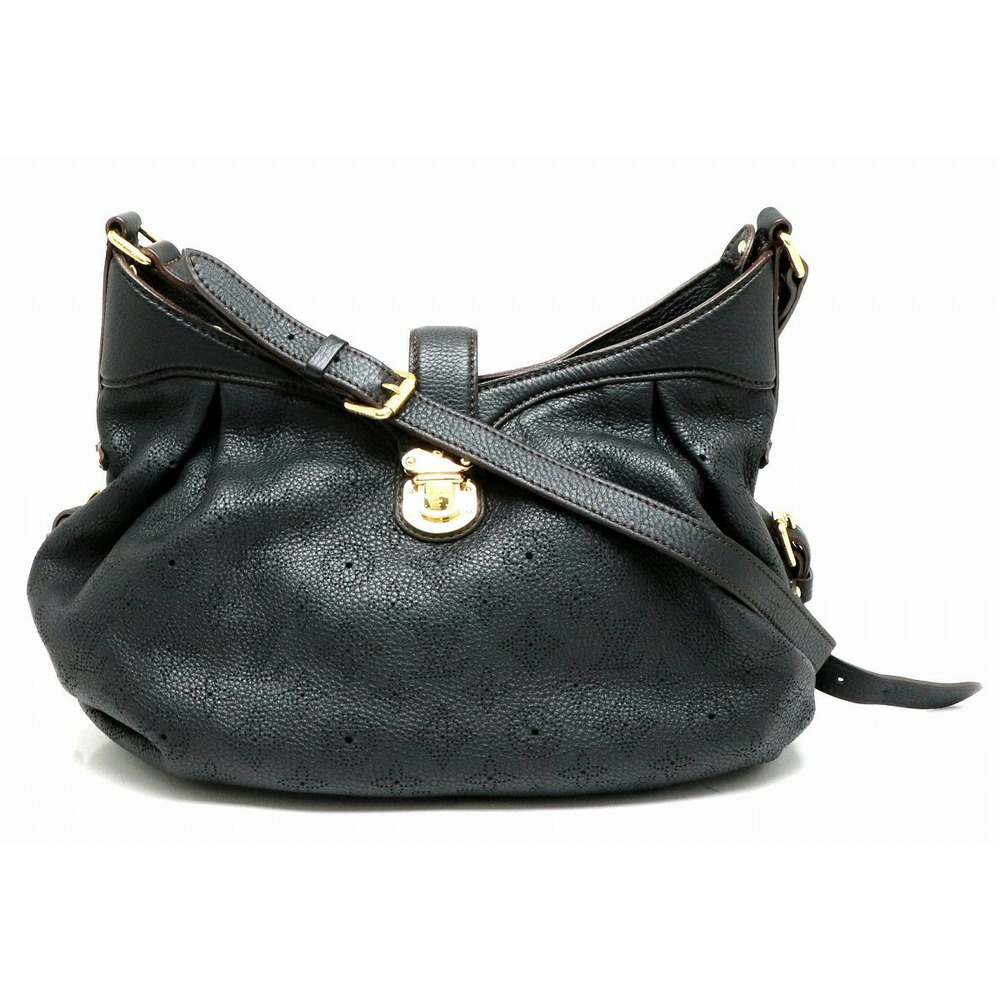 Louis Vuitton Monogram Mahina Shoulder Bag Hobo Crossbody Leather Noir Black